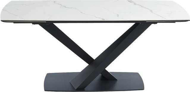 Maison Céphy Esstisch Malata mit Keramikplatte in Marmor-Optik, ausziehbar, Schwarz-Weiß, B: 220 cm, T: 100 cm, H: 76 cm (erweiterbar auf 260 cm) - Bild 1