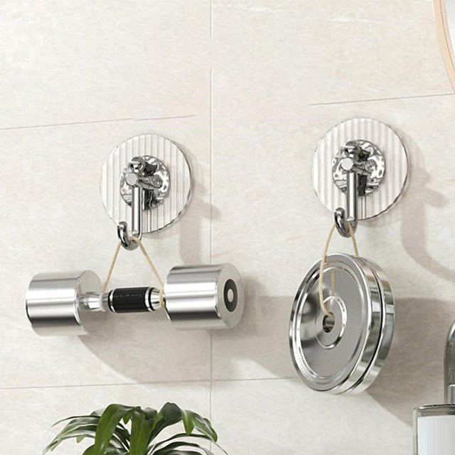 KONNWEI Wandhaken Set 4 Stück, silber, selbstklebend und ohne Bohren, hochbelastbar für Badezimmer und Küche - Bild 1