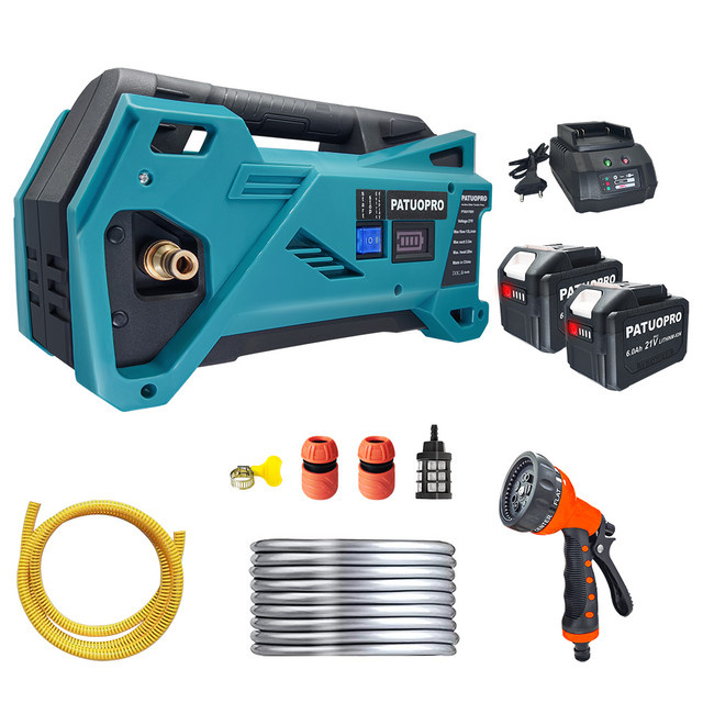 PATUOPRO Akku-Bewässerungsmaschine elektrische Wasserpumpe für Makita 18 V Akku in Türkis mit 20 m Schlauch - Bild 1