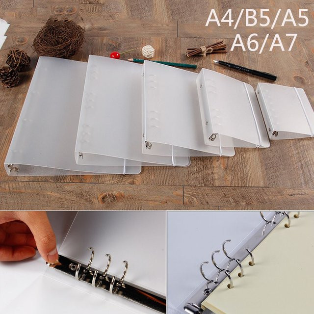 Transparenter Ringordner aus Kunststoff für Loseblatt-Notebooks im Format A6 - Bild 1