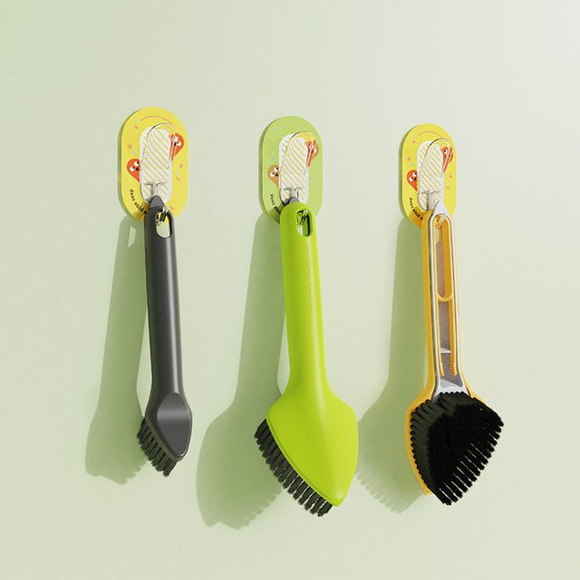 BRUSHZAZA 3-in-1 Multifunktions-Reinigungsbürsten-Set aus Kunststoff in Grün und Multicolour für die Tiefenreinigung von Fugen, Fliesen und Böden - Bild 1