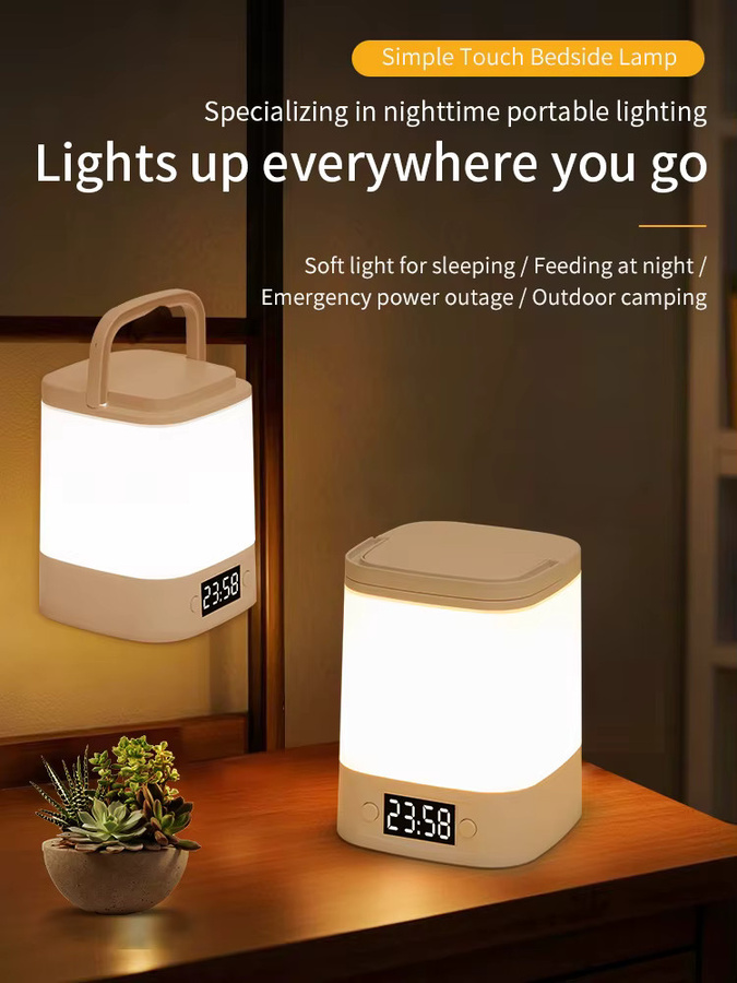 GGBEE Wiederaufladbare LED-Nachttischlampe in Weiß, dimmbar und berührungsempfindlich für Schlafzimmer und Kinderzimmer - Bild 5