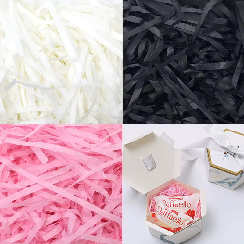 ZYF Dekopapier als Füllmaterial für Geschenkboxen, geschreddertes Papier in Weiß, Schwarz und Rosa, 20 g pro Beutel - Bild 4