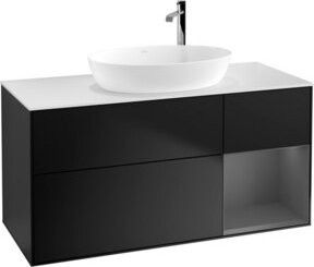 V&B Waschtischunterschrank Finion mit Wandbeleuchtung, Blau lackiert, Breite: 120 cm - Bild 1