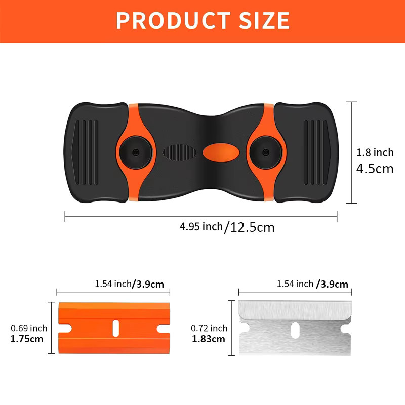 VIBRATITE 21-teiliges Schaber-Set mit Rasierklingen zur Reinigung von Autoglas, Fensterglas, Keramik und Kochfeldern - Bild 2