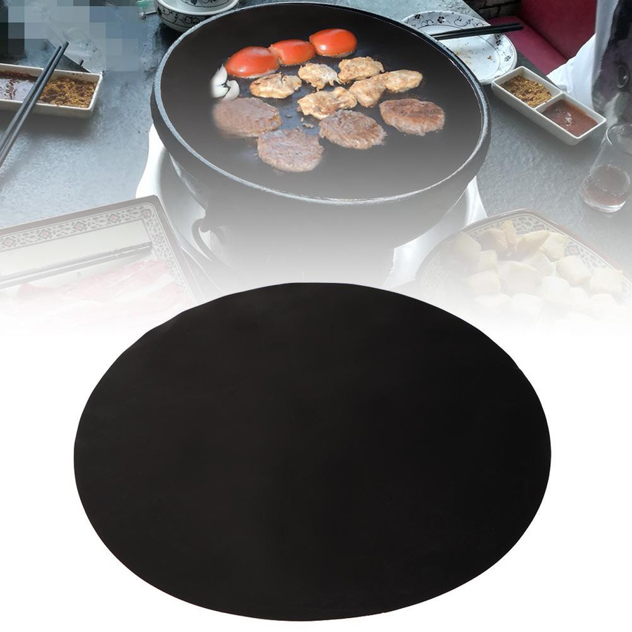 mfySpace Hitzebeständige Gasherdmatte aus Glasfaser und PTFE, rund, schwarz, Durchmesser: 40 cm - Bild 5