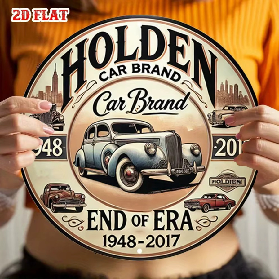 CIFBUY Halloden Heritage Vintage Auto Metallschild Rund in Multicolour zur Wanddekoration für Garage und Bar - Bild 6