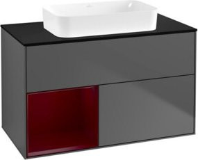 V&B Waschtischunterschrank Finion Anthrazit matt B: 100 cm, T: 60,3 cm - Bild 1