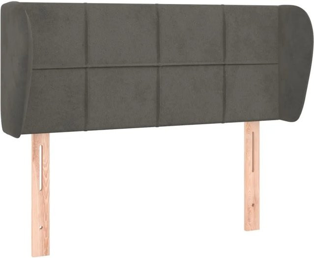 vidaXL Kopfteil mit Ohren aus Samt in Dunkelgrau, B/T/H: 103 x 23 x 78/88 cm - Bild 1
