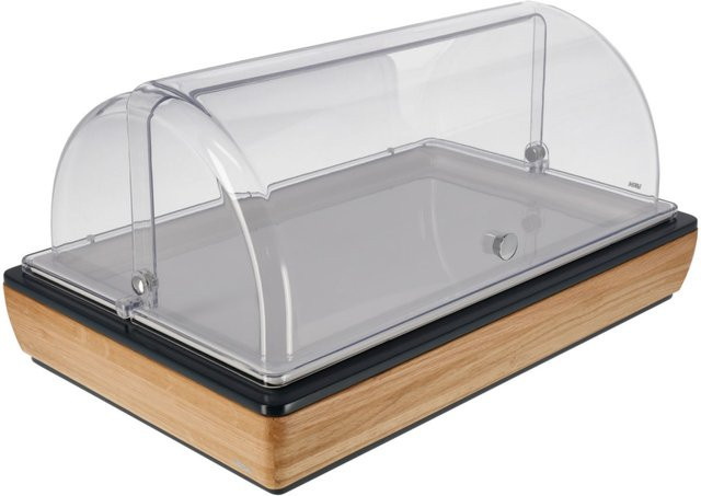 VEGA Buffetvitrine Montana in Eiche, Weiß und Transparent mit Melamin, rechteckig, B/T/H: 35,2 x 55,4 x 29,9 cm - Bild 1