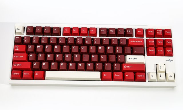 KBDiy GMK Jamon Keycaps Set in Rot, 174 Tasten Double Shot PBT Cherry Profil für mechanische Tastaturen - Bild 1