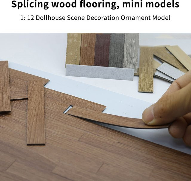 ZTOYL Mini-Bodenplatten, Puppenhaus-Bodenfliesen, 10-teiliges Set, Holz - Bild 1