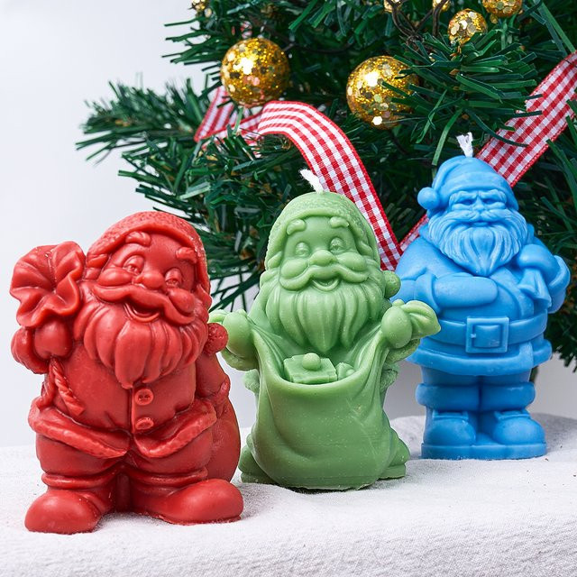 UDOCOOL Silikonform für 3D Weihnachtsmann Rucksack Kerzen und Seifen in Multicolour zur DIY Gestaltung von Gips und Aromath Seife - Bild 1