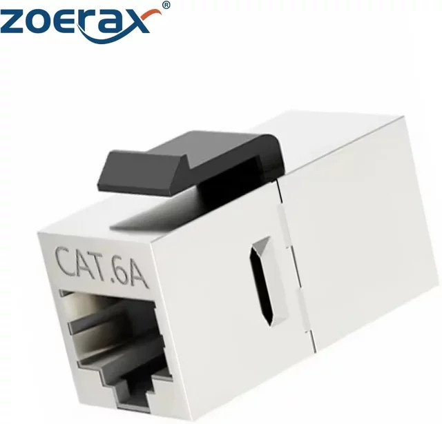 ZoeRax Cat7 Keystone Jack Inline-Koppler für Ethernet LAN Kabelverlängerung, abgeschirmter RJ45 8P8C Stecker für 10 Gbit/s Datenübertragung - Bild 1