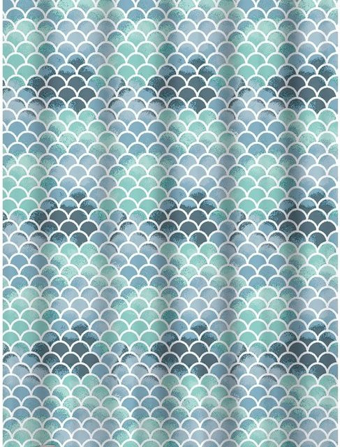 Euroshowers Duschvorhang aus Polyester in Türkis mit 12 Ringen und Metallösen, wasserdicht und antibakteriell, B: 180 cm, H: 200 cm - Bild 1