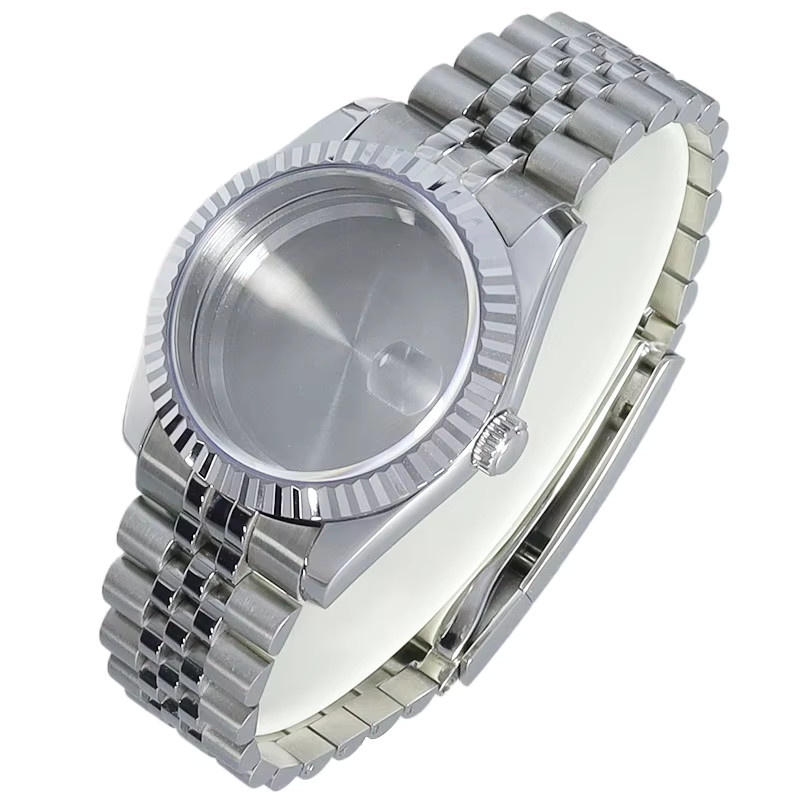 miaozhunke Uhrengehäuse, Edelstahl, 36mm 39mm, Silber, Unisex - Bild 2