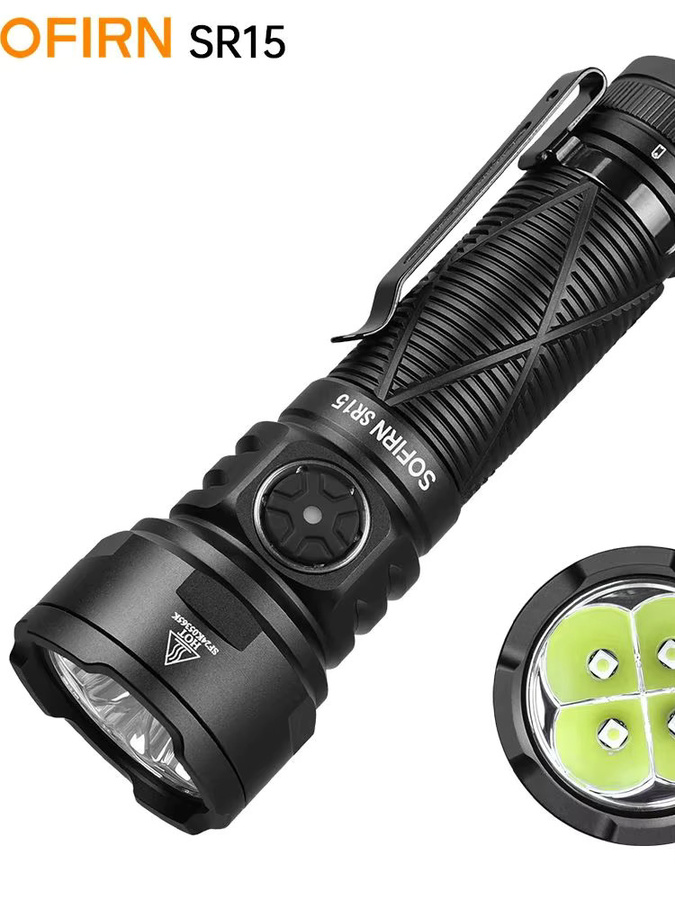 SOFIRN SR15 wiederaufladbare EDC-Taschenlampe mit 4500 lm und RGB-Funktion in Schwarz - Bild 7