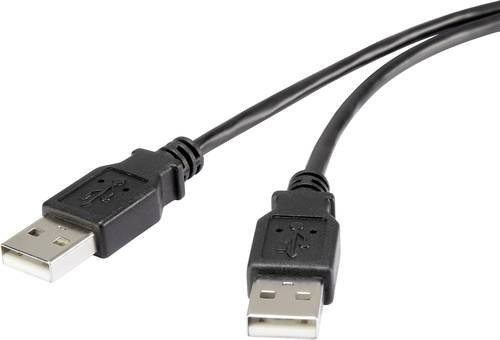 Renkforce USB 2.0 Kabel mit USB-A Stecker, Schwarz, Länge: 1,80 m, vergoldete Steckkontakte, RF-4463037 - Bild 1