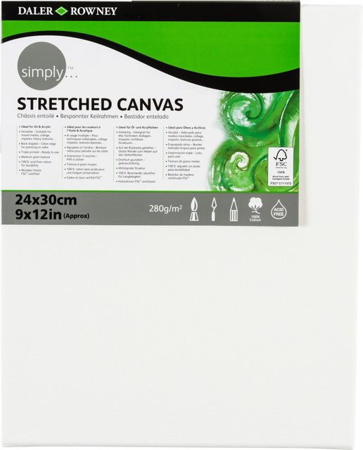 Simply Bespannter Keilrahmen aus Baumwolle FSC, Weiß, B: 24 cm, H: 30 cm - Bild 1