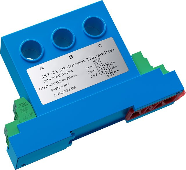 Vadias KXT43I-8 3-Phasen-Wechselstromsensor in Blau mit 4-20 mA, 0-10 V, 0-5 V und RS485 Schnittstellen für Messbereiche von 0-5 A bis 0-50 A - Bild 1