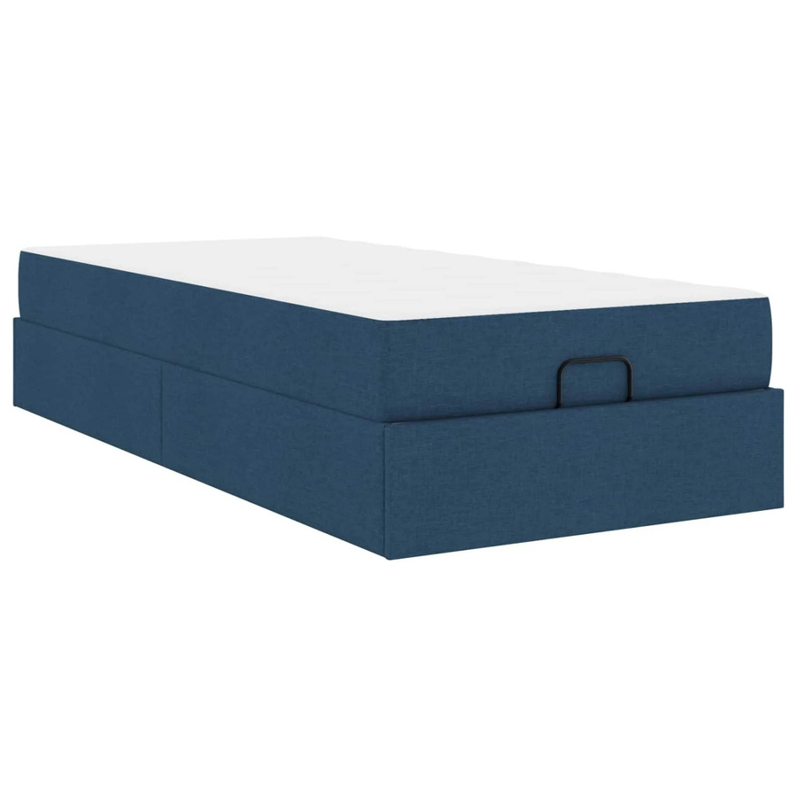 vidaXL Bettgestell mit Matratze 2-teilig in Blau aus Stoff mit Schubladen B/T/H: 100 x 200 x 43,5 cm - Bild 2