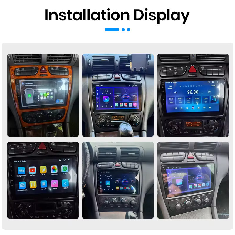 Junsun Android Auto Autoradio für Mercedes Benz C-Klasse W203 C200 C320 C350 und CLK W209 mit Wireless Apple CarPlay, 9.0 Zoll IPS Touchscreen Multimedia Stereo Videoplayer, Schwarz - Bild 2