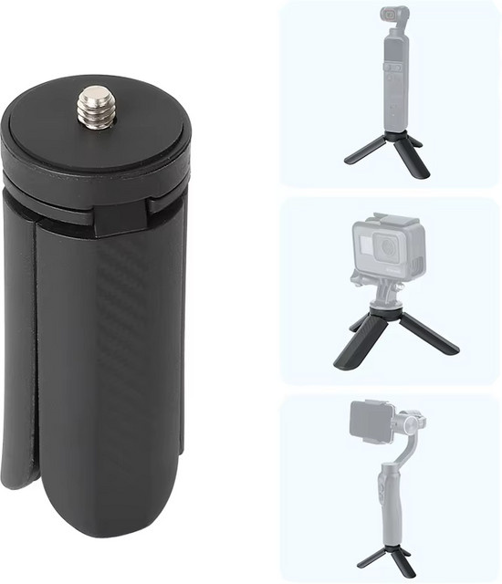 SZKOSTON Mini-Stativ in Schwarz für DJI Pocket 2 3 4 und GoPro 13 12 sowie Osmo Mobile 6 5 4 3 2 Stabilisator Gimbal Desktop-Stativ - Bild 1