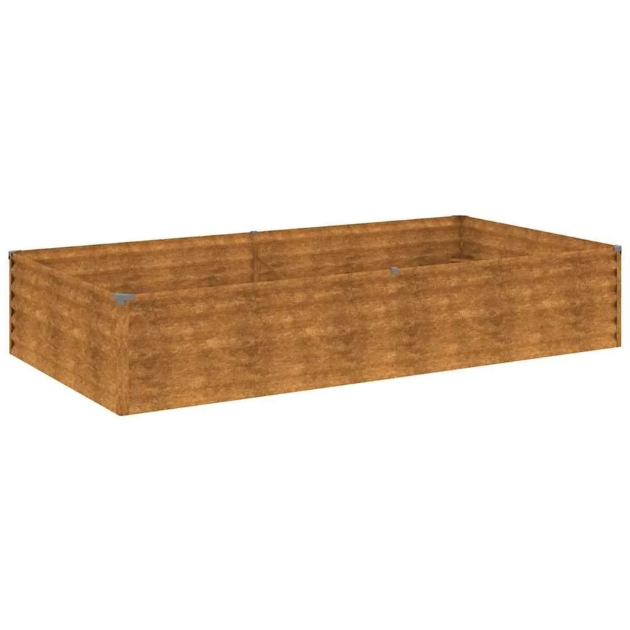 DELUKE Hochbeet AKSEL aus Cortenstahl in Braun, Metall-Pflanzenbeet für Gemüse und Blumen, B/T/H: 195 x 100 x 36 cm - Bild 2