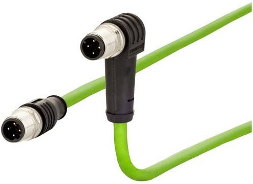 Metz Connect M12 Netzwerkkabel Patchkabel CAT 5e SF/FTP, Länge: 1,00 m, Farbe: Grün - Bild 1
