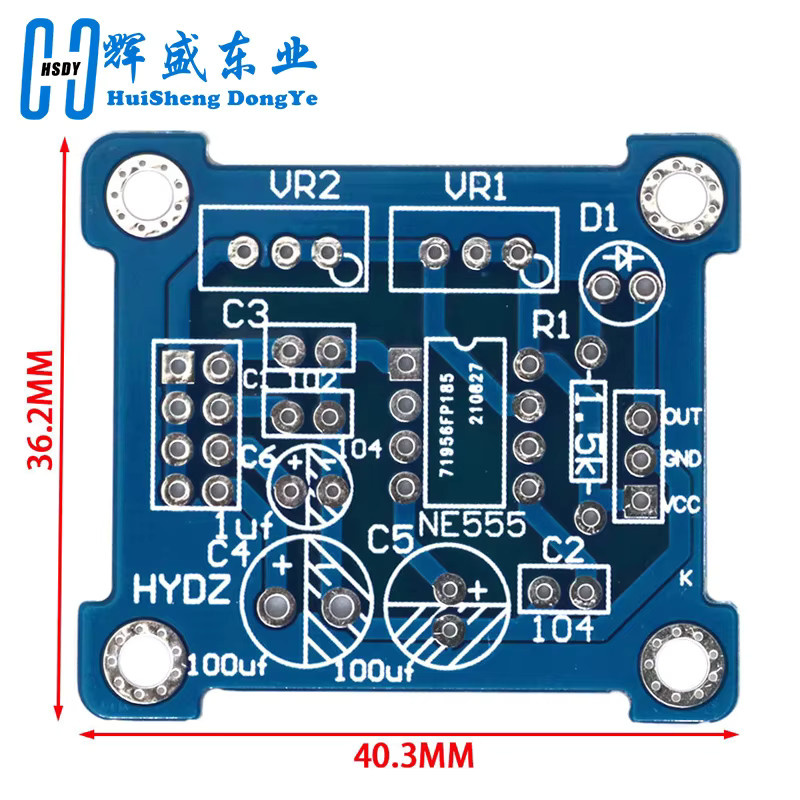 HUISHENGYUFA NE555 Pulsgenerator DIY Kit als einstellbares Modul für Arbeitszyklus und Frequenz, Rechteckwellen-Signalgenerator, Blau - Bild 4