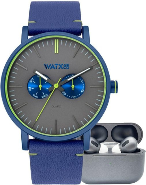 WATXANDCO Armbanduhr, Quarz, Edelstahl, Grau, Herren - Bild 1