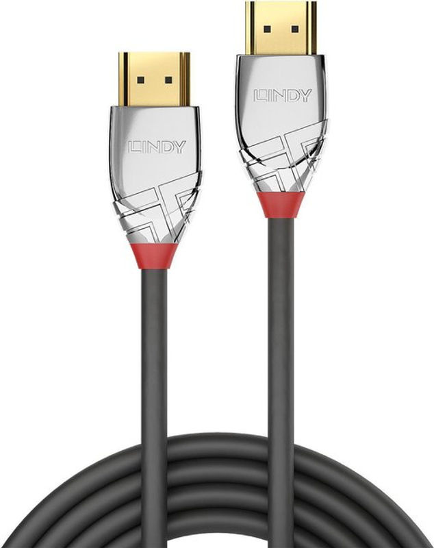 Lindy Cromo Line HDMI Anschlusskabel mit Ethernet und 4K Unterstützung, Grau, 7,5 m - Bild 2