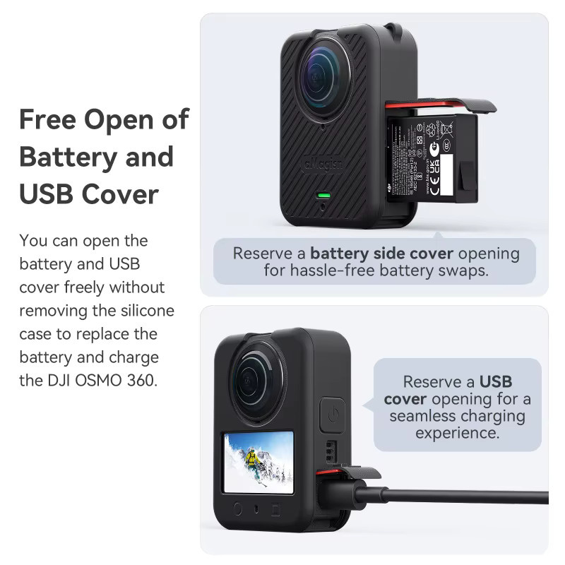 DJI Osmo 360 Silikon-Schutzhülle mit Objektivdeckel in Schwarz - Bild 4