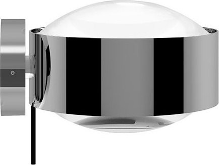 Top Light Puk! 120 Wall Avantgarde HV-LED-Wandleuchte in Chrom mit transparenter Glaslinse und warmweißem LED-Licht (2700K) - Bild 1