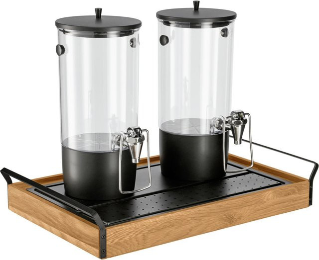 VEGA Saftspender Esino doppelt GN 1/1 in Eiche und Schwarz mit 2x 4l Volumen, B/T/H: 38,6 x 61,9 x 42,0 cm - Bild 1