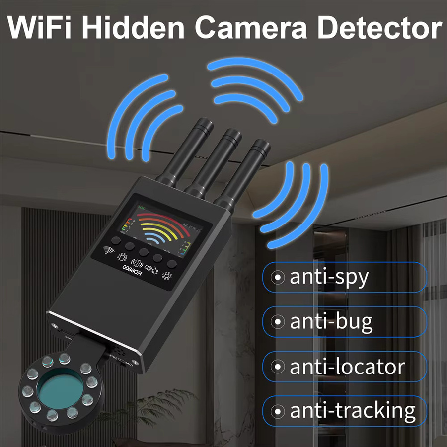 RD6800 Anti-Spy Hidden Kamera Detektor Multifunktions GSM Audio Bug Finder und GPS Tracker zur Erkennung von Drahtlosen RF Signalen in Schwarz - Bild 2