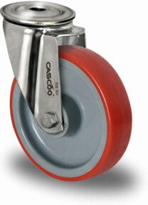 CASCOO Rückenlochlenkrolle Serie N2U6 aus Edelstahl mit Rollenlager Durchmesser: 125 mm - Bild 1