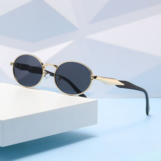 ERIKOLE Sonnenbrille, oval, Metall, Vollrand, Damen - Bild 1