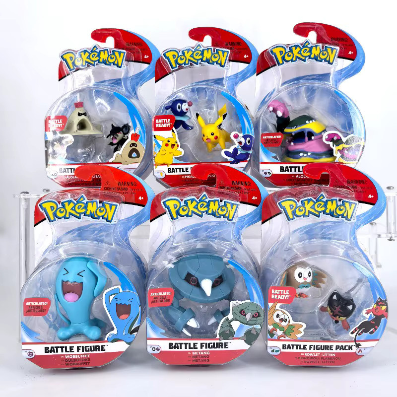 Bandai Pokémon Anime-Figur Pikachu Sandygast Salandit Alolan Muk Wobbuffet Metang, Actionfigur, ab 4 Jahren - Bild 2