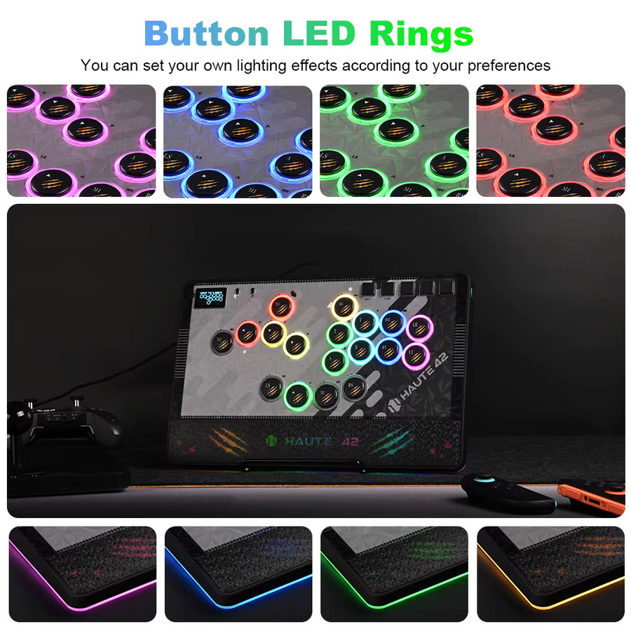 Haute42 Magnetischer C-AT Hebelloser Fightstick Hitbox-Controller für PC und PS4/PS5 in Schwarz - Bild 4