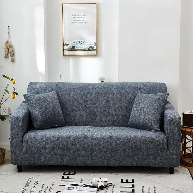BC-Warm Home All-Inclusive Stretch-Sofabezug, grau, rutschfest und elastisch, für Sofas von 145-185 cm - Bild 1