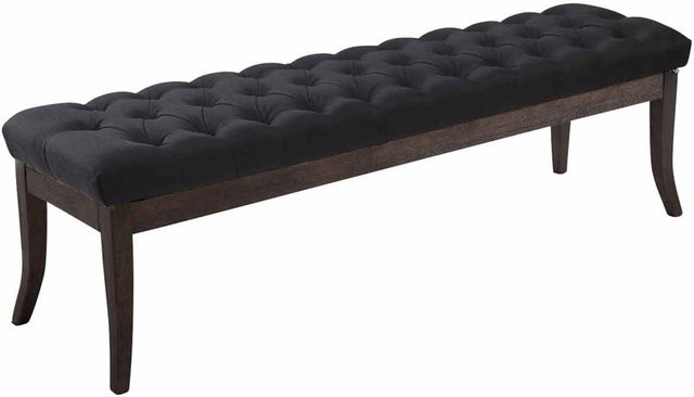 TPFLiving Sitzbank Romeo Chesterfield in Schwarz mit Stoffbezug, Breite: 150 cm - Bild 1