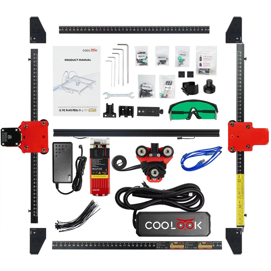 Coolook CK1-55 Laser Gravurmaschine mit 90W Laser, WiFi-Steuerung zum Gravieren und Schneiden von Metall, MDF und Acryl - Bild 5