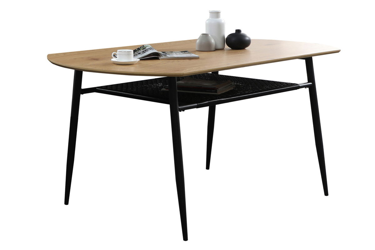 SalesFever Esstisch modern in Beige mit ovaler Tischplatte und Metallgestell, B/T: 188 x 90 cm - Bild 1