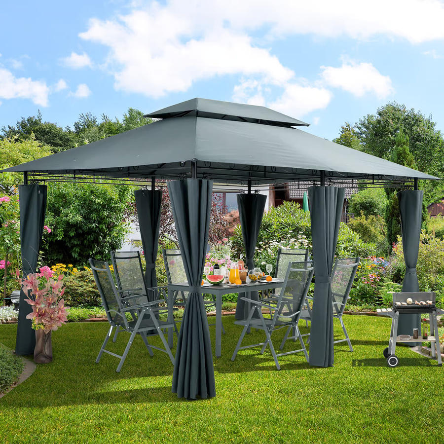 CASARIA Pavillon Topas Anthrazit mit UV-Schutz 50+ B/T: 4 x 3 m - Bild 2