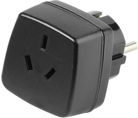 Vivanco Reisestecker für Australien und China mit Schuko-Stecker in Schwarz - Bild 1