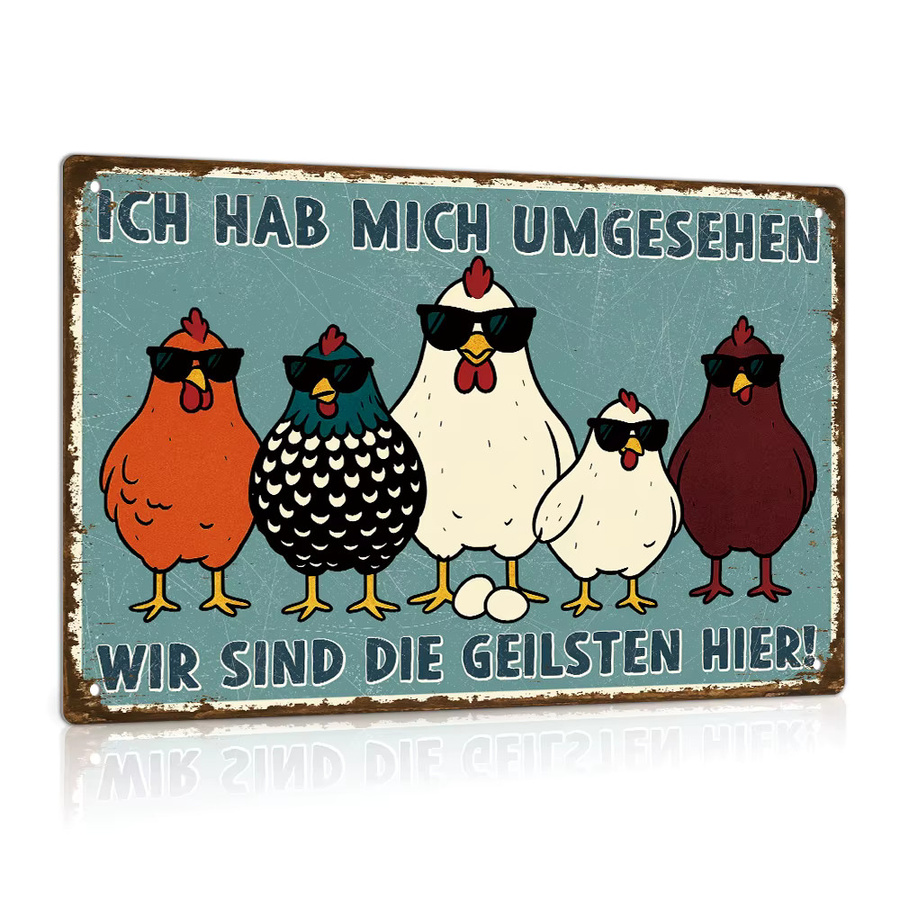 Putuo Decor Vintage Metallschild UMGESEHEN WIR SIND DIE GEILSTEN Wandkunst-Dekoration in Mehrfarbig - Bild 2