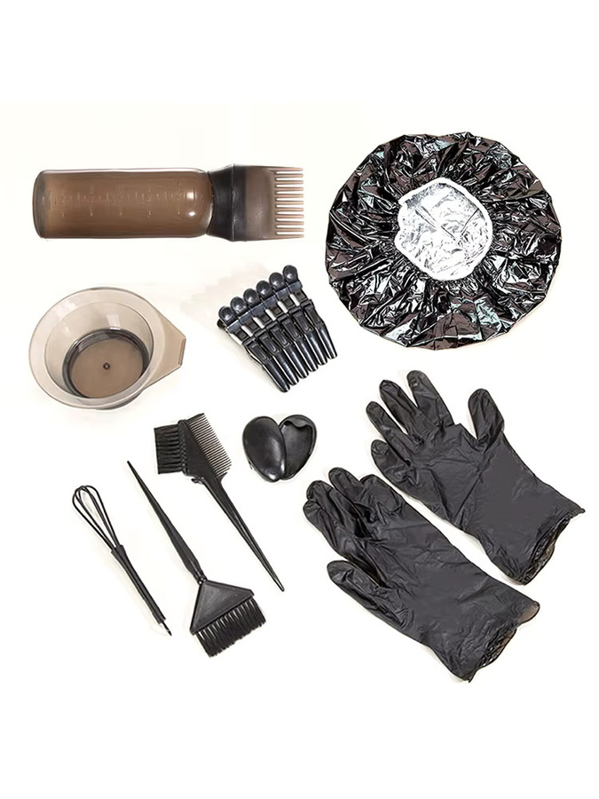 Haar Färben Zubehör Kit, 7/9 Stk, Schwarz, Kunststoff - Bild 3