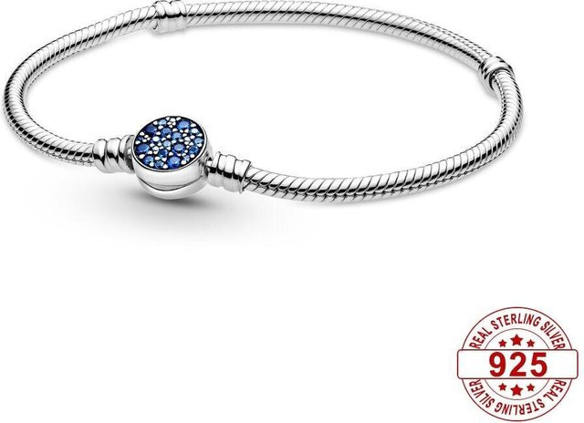 Originale Mode Armband Schlangenkette Charm, 925 Silber, Zirkonia, Damen - Bild 1