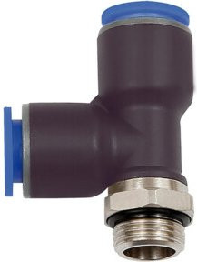 Riegler T-Steckverschraubung Blaue Serie in L-Form, drehbar, G 1/4 a., Durchmesser 12 mm, blau - Bild 1